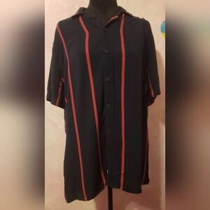 Hollister Black and Red Striped Shirt